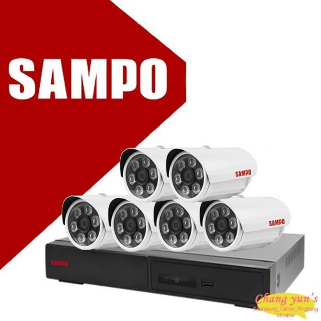 昌運監視器 SAMPO 聲寶 8路6鏡優惠組合 DR-TWEX3-8 VK-TW2C66H 2百萬紅外線攝影機, 1個
