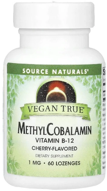 소스내추럴스 비타민B12 메틸코발라민 MethylCobalamin 체리맛1mg 로렌지60정, 1개, 60정 - 쿠팡