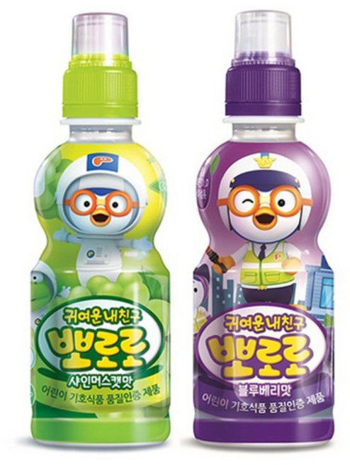 팔도 뽀로로음료수 샤인머스캣12개+블루베리12개 총24개, 1세트, 사인머스캣맛+블루베리맛, 235ml