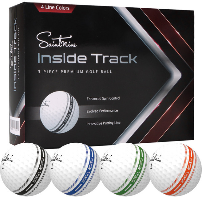 세인트나인 인사이드 트랙 3피스 골프공 1다즌 12구, 화이트 4컬러라인, 12개입, 1개