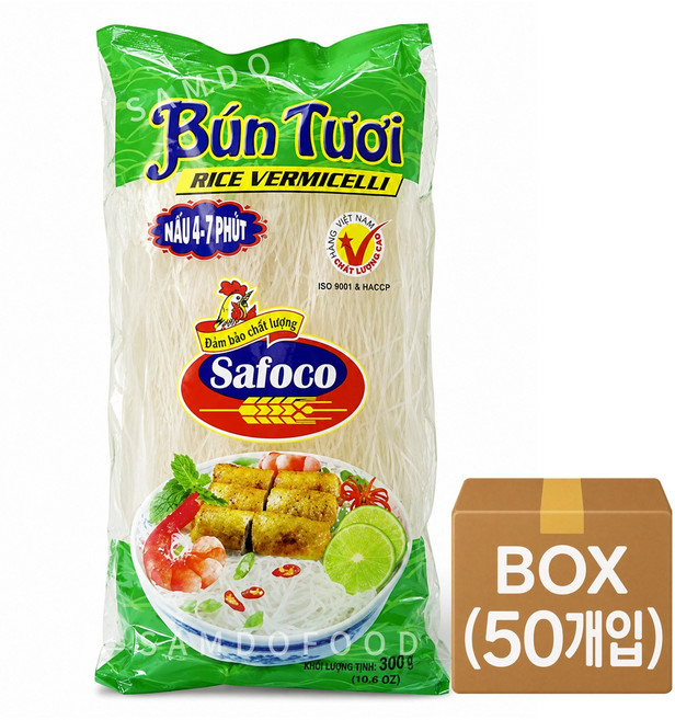 사포코 분토의 라이스 버미셀리 쌀국수면 BUN TUOI 300G 50입, 50개