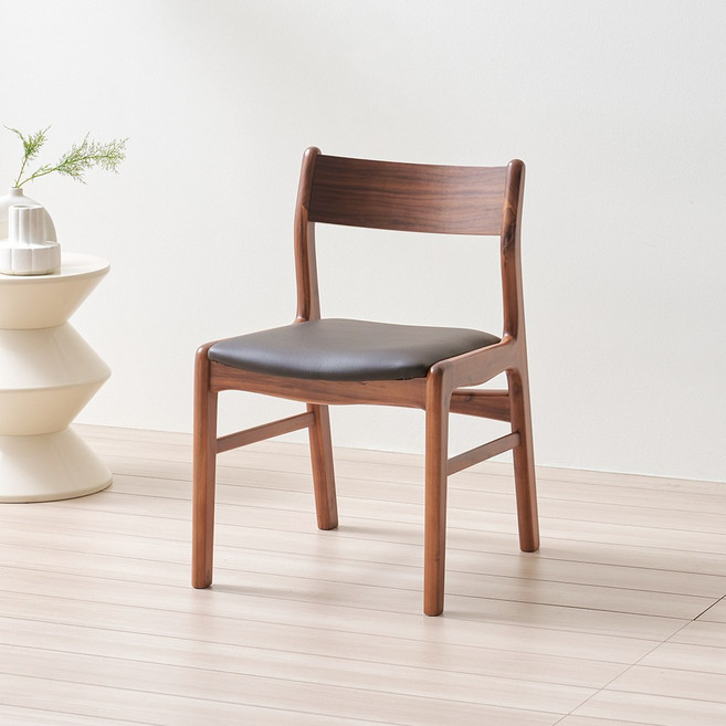 라로퍼니처 로렌 아카시아 원목 식탁 의자 카페 인테리어 체어, 월넛, 1개