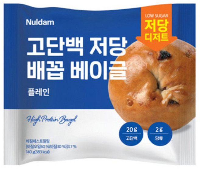 널담 고단백 저당 배꼽베이글 플레인, 140g, 20개