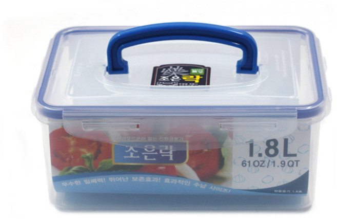 조은락 투명 밀폐용기 0.5L~3.6L 냉장고정리 반찬통 김치통, 1개, 1.8L