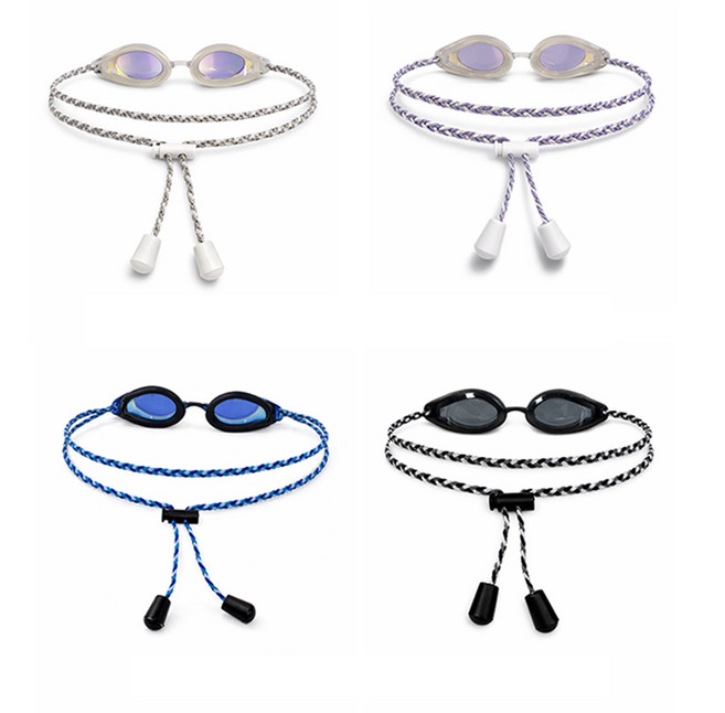 수제 패브릭 수경끈 스트랩 수경 물안경끈 교체 6줄 4컬러, 1개, 블랙