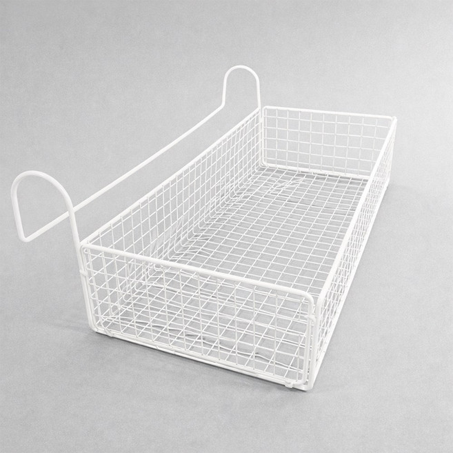 침대걸이 메쉬 철제 바스켓 수납선반 파티션 사무실 주방 정리함, 화이트, 1개