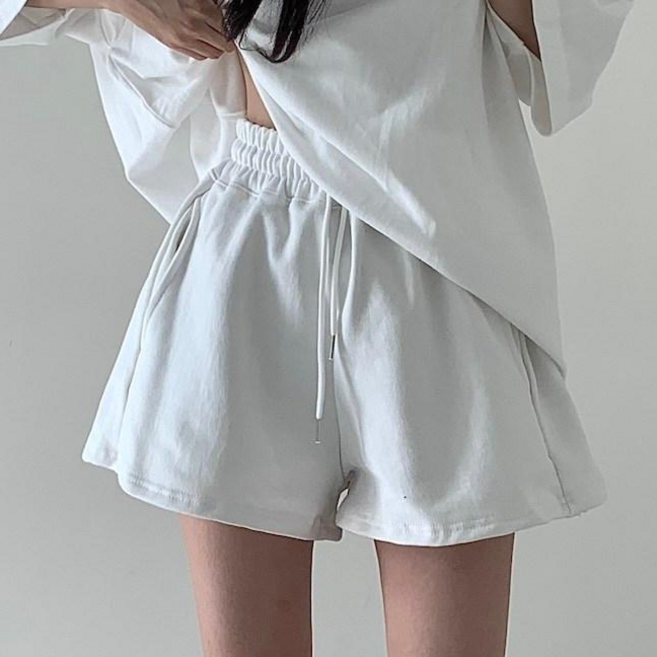 투디 A라인 골반 글램업 하이웨스트 코튼 쭈리 밴딩 반바지 5컬러