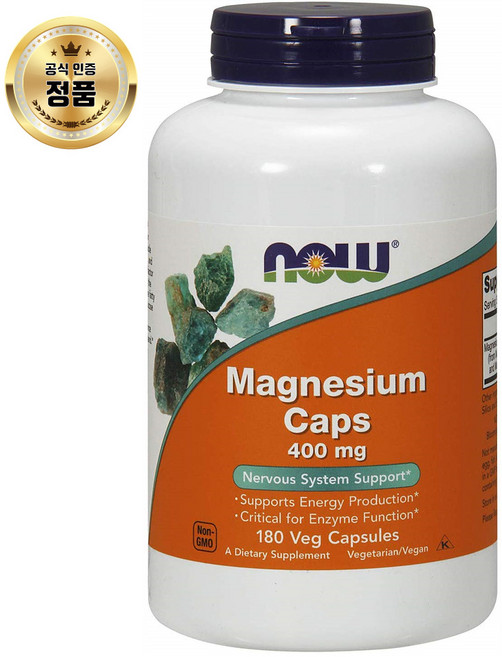 Now Foods 마그네슘 캡 400mg 베지 캡슐, 180정, 3개