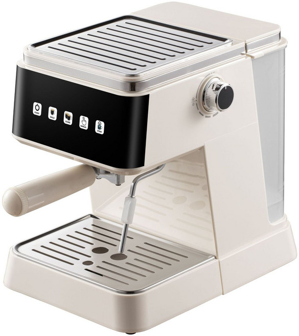 Espresso Machine意式咖啡機家用小型半自動20Bar咖啡機奶泡, 1個, QF18智能款白【現貨】:國內可用插