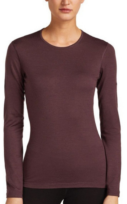 Icebreaker 女 Oasis 100％美麗諾羊毛 素色圓領長袖上衣-BF200
