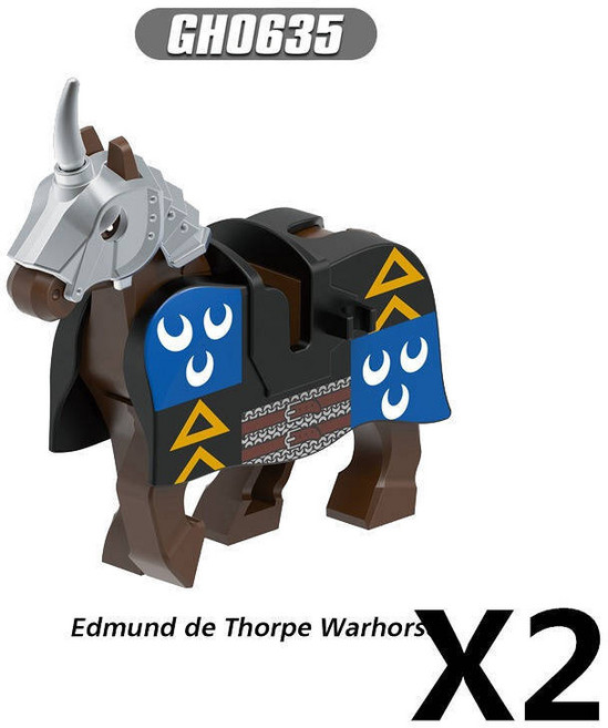 승마용품 중세 성 기사 빌딩 블록 승마 말 늑대 곰 동물 조끼 무기 깃발 안장 드래곤 장난감 벽돌 선물 K024, 옵션31) GH0635-2PCS