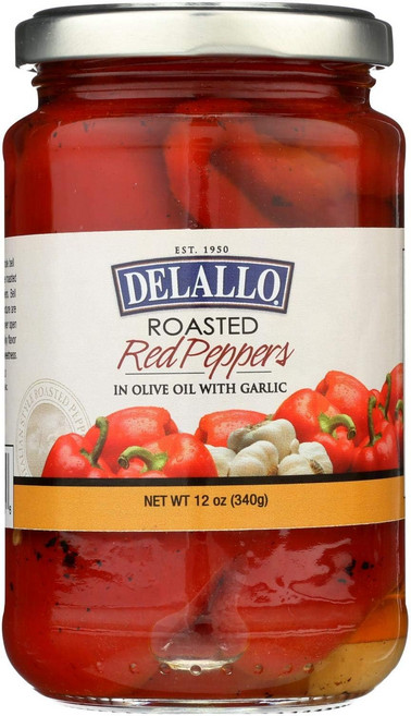 마늘과 올리브 오일로 로스팅한 붉은 피망 12온스 (12개 Roasted Red Peppers with Garlic and Olive Oil 12 Ounces (Case of 1, 340g, 1개