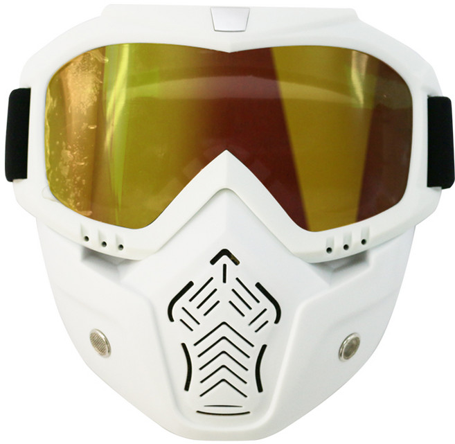 엠파이어 미러 고글 마스크 GOG1600, 흰색 + 미러골드, 1개