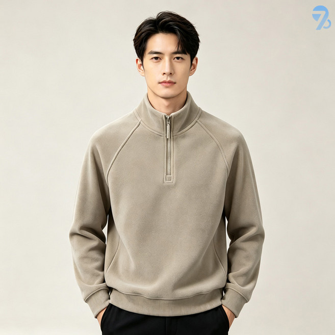 4위 - 708090 남성용 하프지퍼 폴라 긴팔 티셔츠