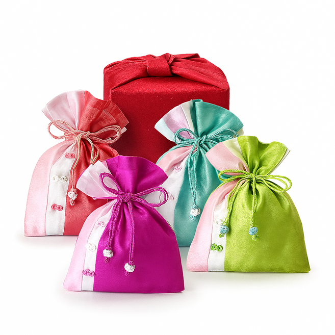 잇츠K 전통 삼색 매듭 복주머니 / 설날 세뱃돈 어린이집 답례 용돈주머니 4개입