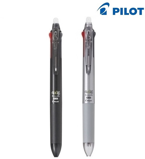 파이롯트 지워지는 볼펜 프릭션3색 0.5mm 세트, 0.5 블랙 1개+다크실버 1개
