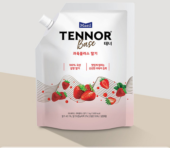 매일 테너베이스 과육플러스 딸기 1kg 냉장제품 아이스박스무료포장, 1개
