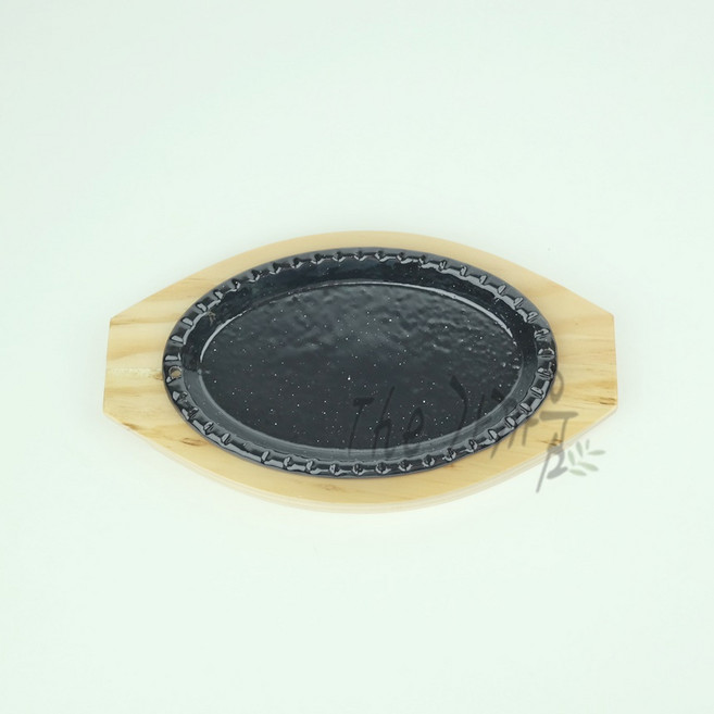 화영 타원 법랑 스테이크판(1호 2호 3호 4호 5호) 콘치즈 불고기판 돌판 업소용 불판 가정용 그릇 범랑 스테이크판