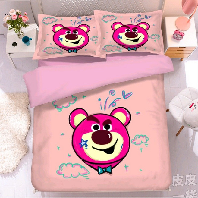 토이스토리 이불 커버 세트 랏소베어 세트 베개 침구, A