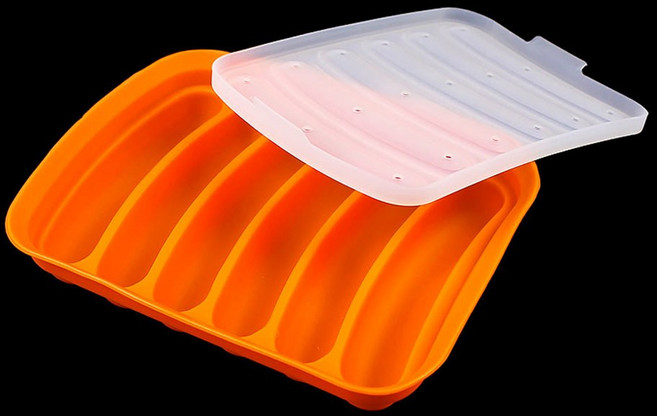 실리콘 세계 핫도그 금형 보완 구운 만들기 베이킹 소시지 DIY 도구 뚜껑, Orange