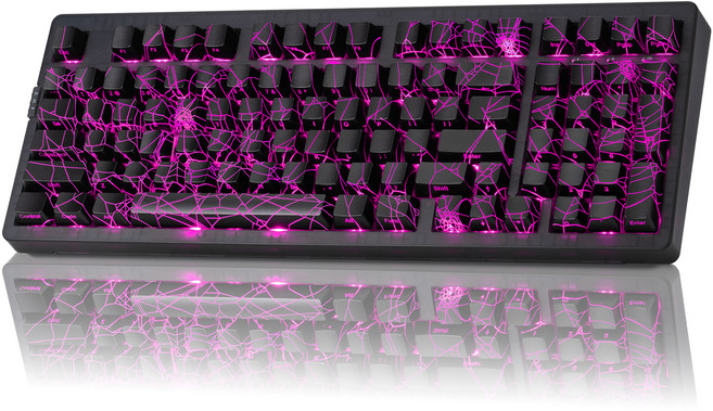 ZORNHER 98키 무선 기계식 키보드 핫스왑 & 커스텀 가능 독거미 스타일 게이밍 키보드 2.4G+블루투스 가성비 끝판왕 완벽한 선물, 독자규격 스위치, ZH980, Black