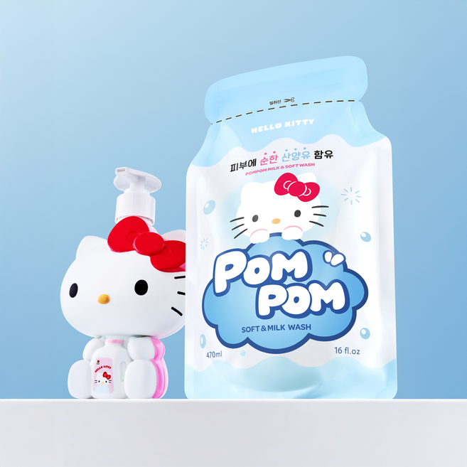 폼폼 단백질워시 470ml & 헬로키티 디스펜서, 507g, 1개