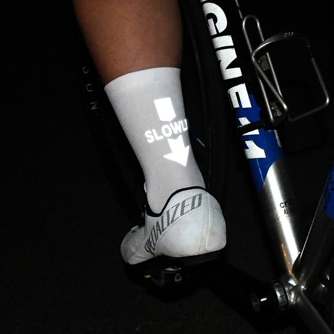 자전거양말 크루 반사판 리플렉터 사이클 싸이클 무봉제, 화이트, L 270~290, 3.화살표시, 1개