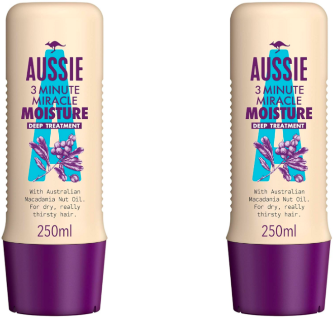 Aussie 오지 3분 미라클 모이스처 모이스처 딥 트리트먼트 컨디셔너 250ml x 2 호주 독일 승무원 추천