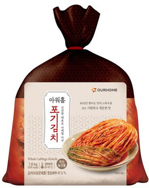 아워홈 포기김치, 1개, 1.6kg