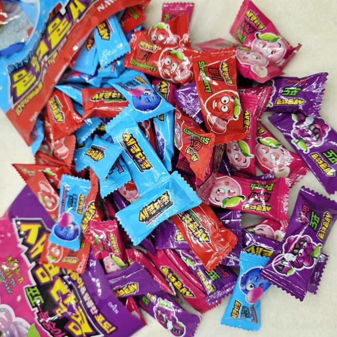 궁금한공작소 대용량 새콤달콤 네가지맛 200개 개별포장