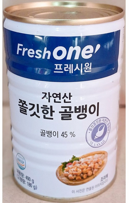 프레시원 쫄깃한골뱅이캔 (자연산 400g) 간식/골뱅이캔/비빔면/꼬막/해물, 400g, 1개