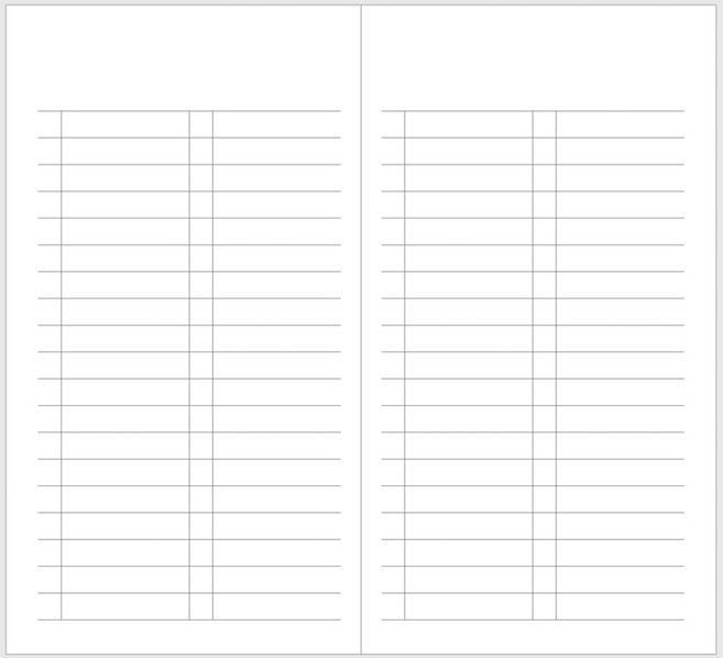 톤랜드 스트링 다이어리 속지, 체크리스트