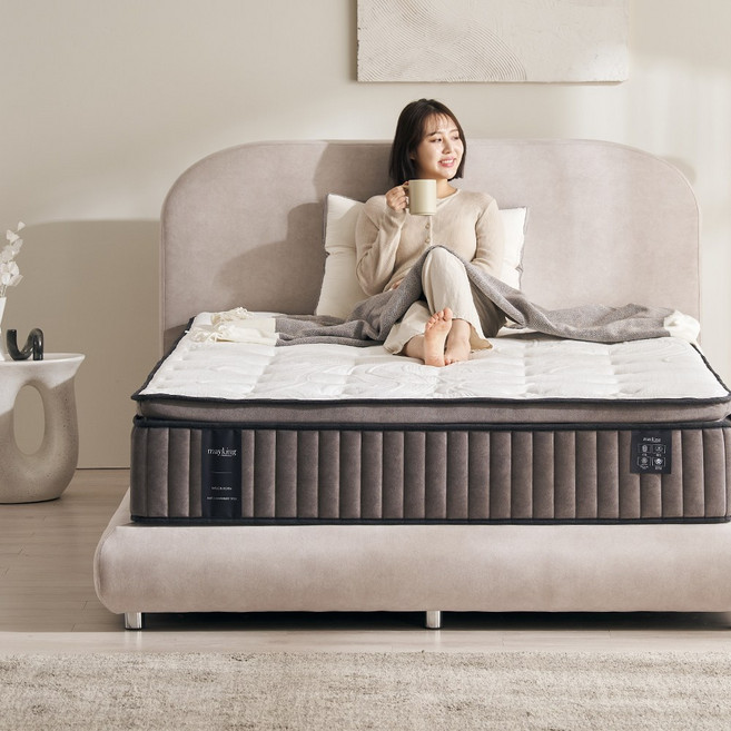 메이킹MK300 탄탄한 침대 매트리스 허리에 좋은 독립스프링 유로탑 필로우탑 천연양모 매트릭스 두께 330mm, 하드