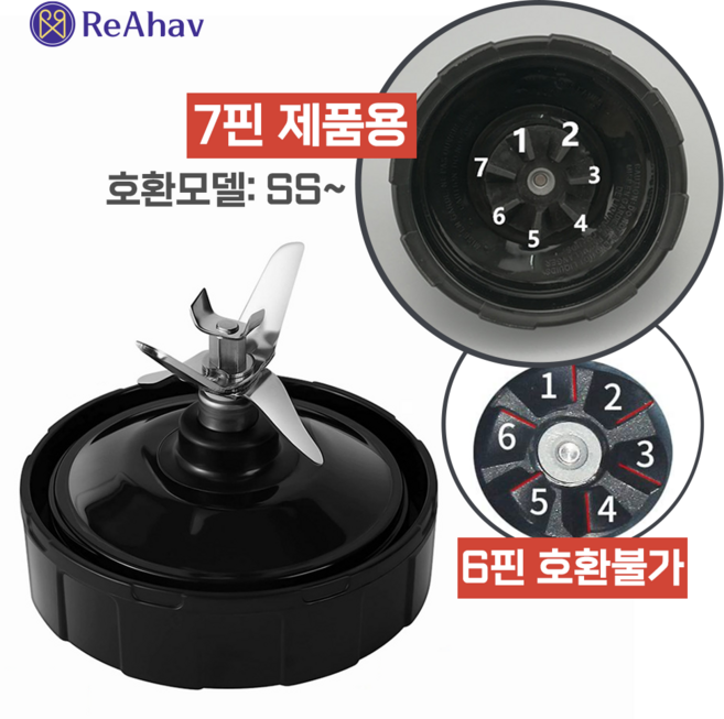 레아하브 핀블레이드 닌자 NINJA 호환 블렌더 믹서기날, [7핀] SS모델