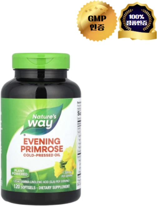 네이처스 웨이 달맞이꽃 냉압착 오일 1300mg 소프트젤 120정, 1개 - 쿠팡