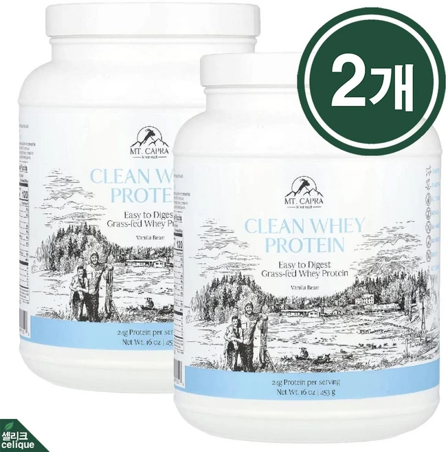 엠티카프라 클린 웨이 프로틴 바닐라향 유청단백질 염소유 단백질 스테비아 453g X2개 - 쿠팡
