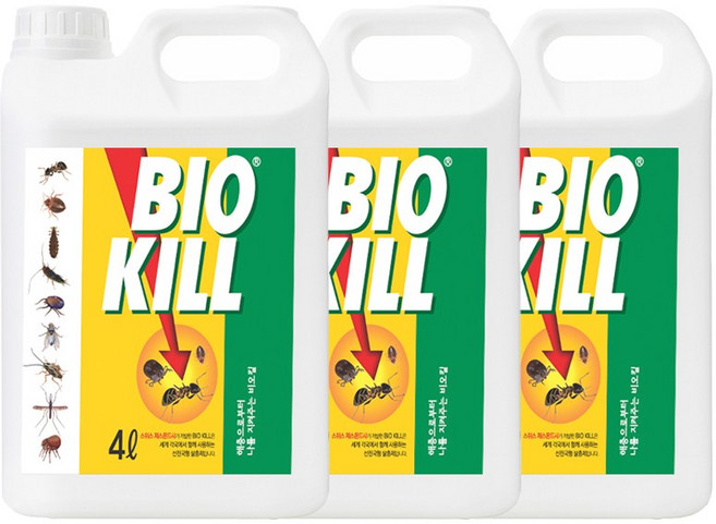 동성 비오킬 4리터 대형 배드버그 바퀴벌레 개미 진드기 살충제 해충방재 베드버그, 1개입, 3개, 4L