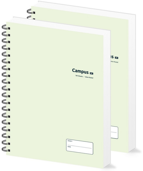 페이퍼릿 캠퍼스 하드커버 노트 100g, 100매, 2개, 그린