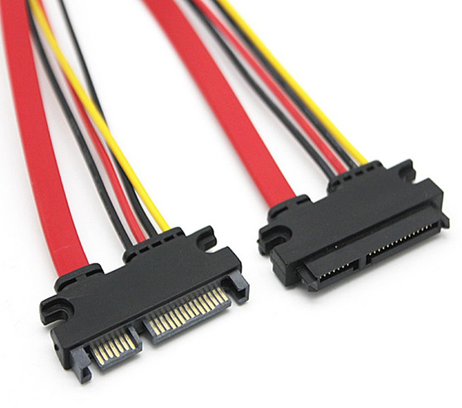 SATA 케이블 50cm 연장 사타 케이블 데이터 전원 일체, 1개