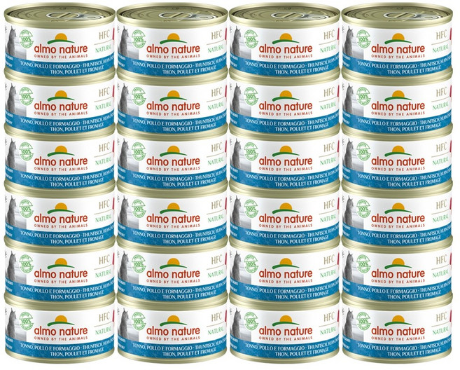 알모네이쳐 고양이 주식캔, 참치+치즈, 24개