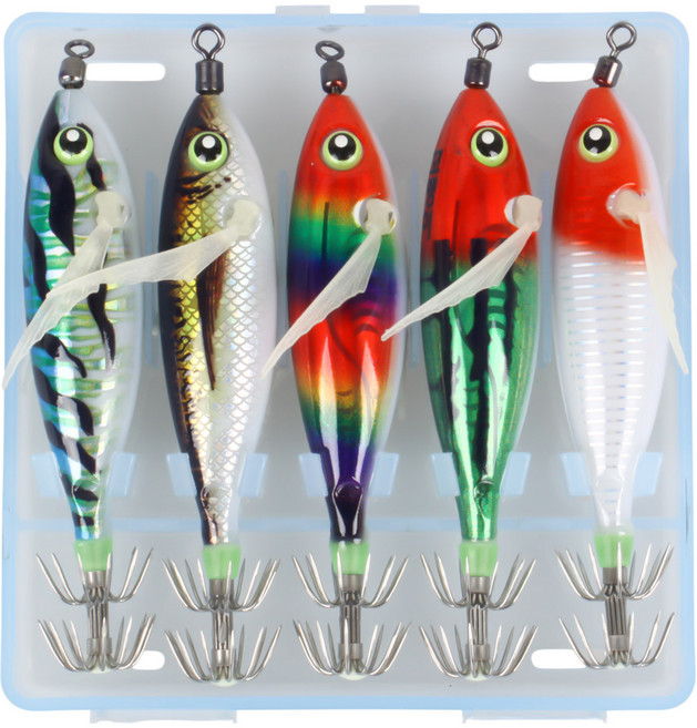 고군 꼬맹이에기 쭈꾸미 애기 갑오징어 문어 완벽수평, 1세트, 60g, 내추럴5종