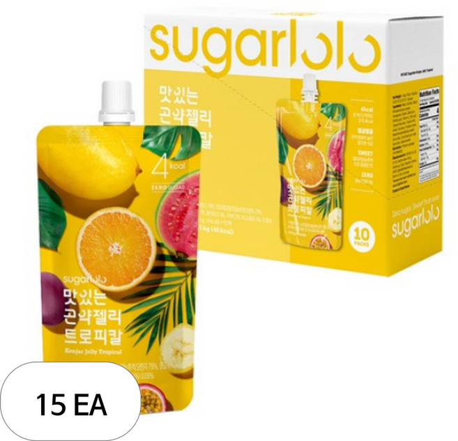 인테이크 슈가로로 맛있는 곤약젤리 트로피칼, 15개, 1.5kg