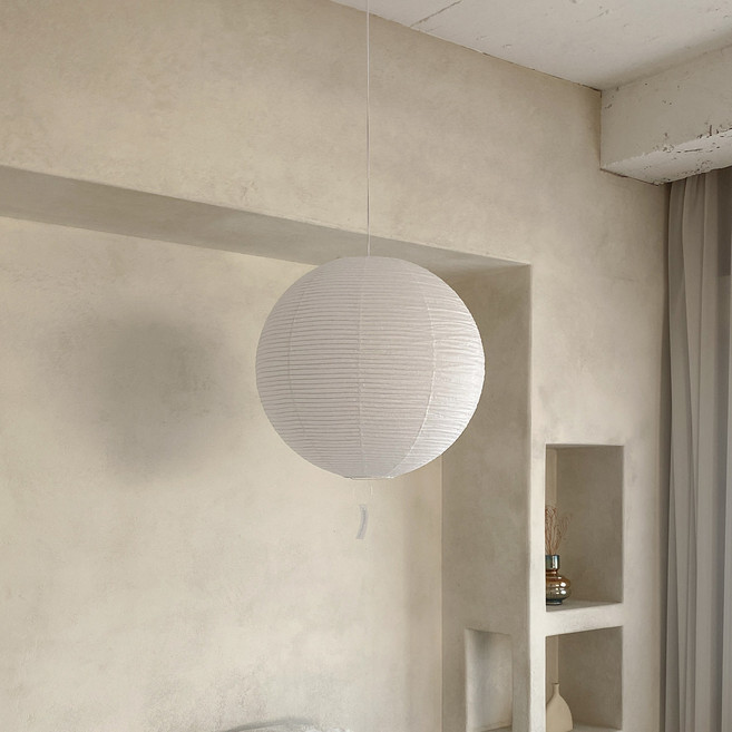 케이트가든 천장 한지 조명 촘촘한 달 조명 아이보리 모빌, 30cm+모빌