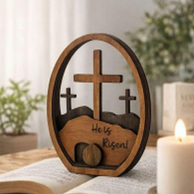 원목 십자가 탁상용 인테리어 천주교 성물 기독교 선물 오후의꾸러미, 1개