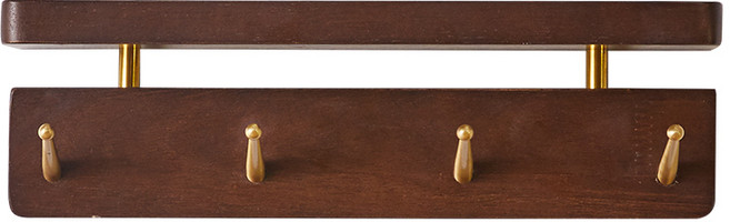 에코소라노 원목 행거 후크형 벽걸이 옷걸이 벽선반 주방 거실, 월넛