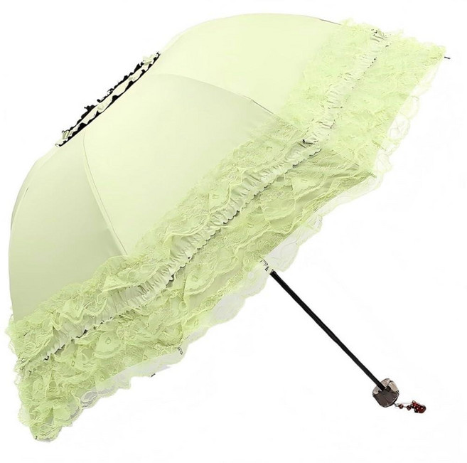 Japsom Princess Lace UV Protection Travel Umbrella UPF 50+ Foldable Compact Umbrella Black