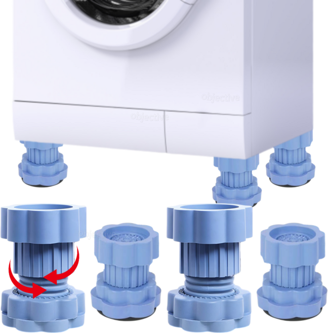 오브젝티브 세탁기 높이조절 받침대 수평 통돌이, 4개, 클린스탠드 8.5-10.cm 받침대 블루
