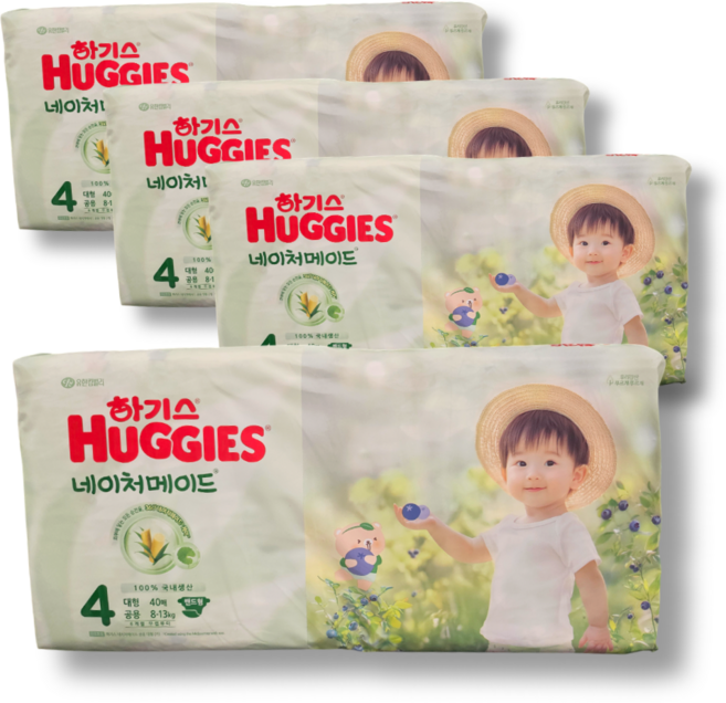 하기스 네이처메이드 밴드 기저귀 4단계 밴드형 대형 공용 160매, 대형(L)