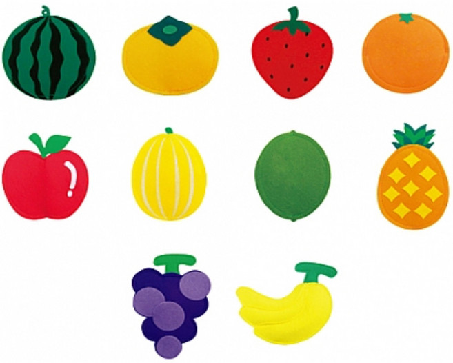 [청양토이] 펠트교육자료 모형류 과일 10종세트, 1개