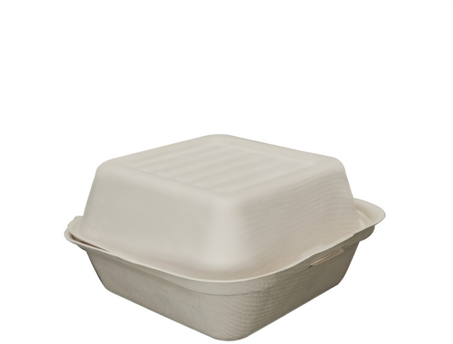 펄프 햄버거 일회용 포장 사각용기, 크라프트, 100개